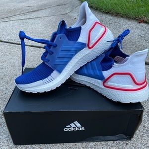 New Adidas Ultraboost 19 White Blue Red Mens 10